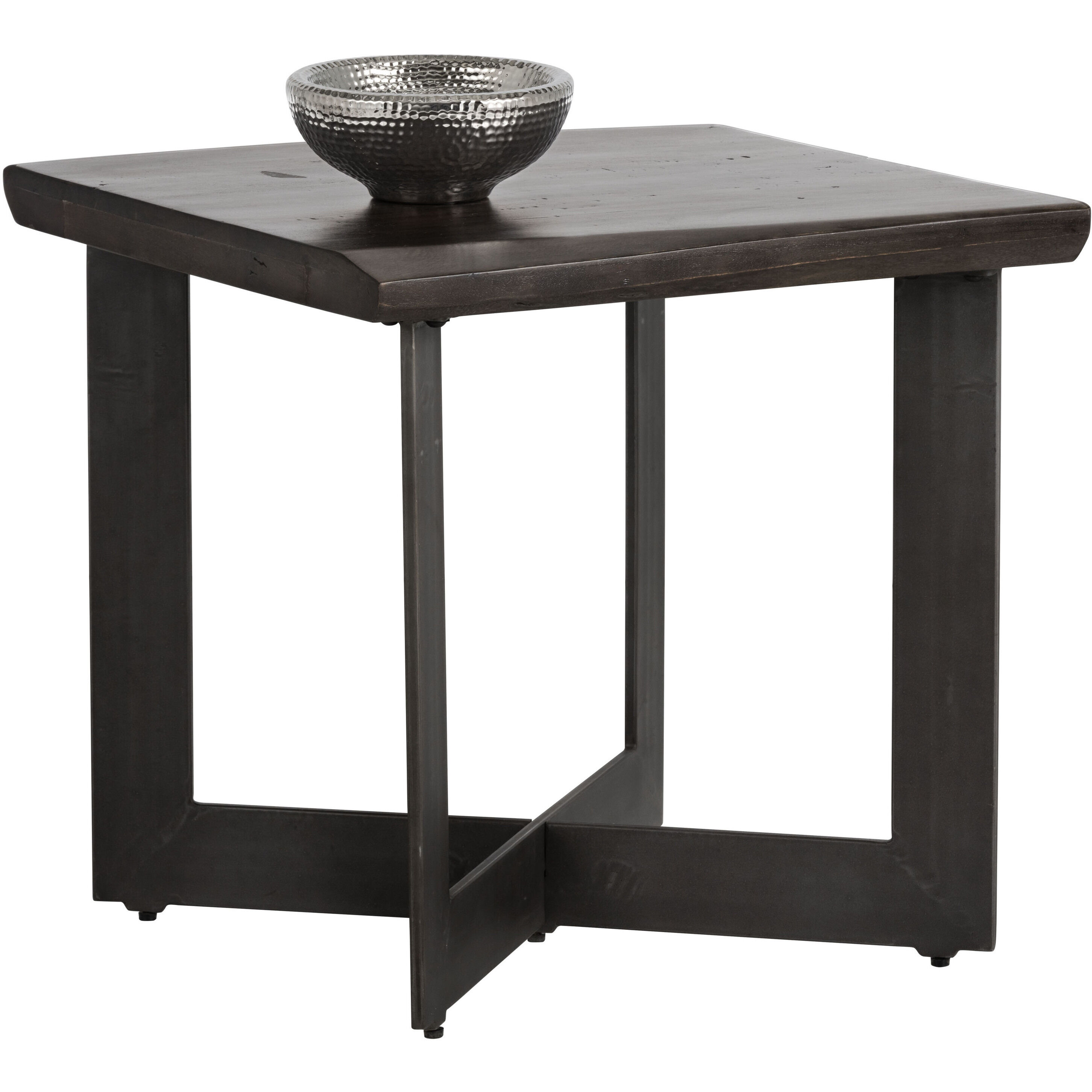 Marley 22 X 22 inch Dark Brown / Antique Gunmetal Side Table